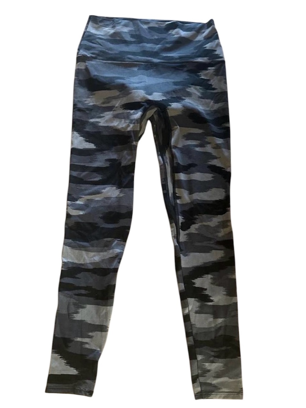K-DEER High-Waist Camo Print Leggings - Gray/Black sneaker length M